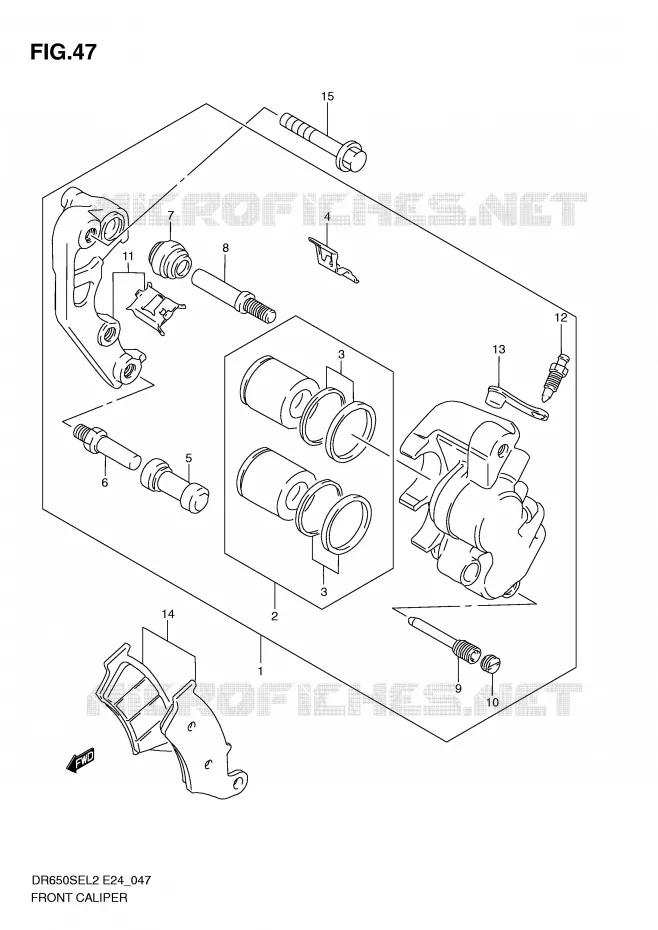 FRONT CALIPER Suzuki MOTO 650 DR 2012  DR650SEL2(E24)