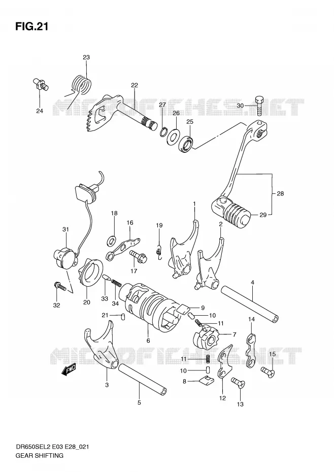 GEAR SHIFTING ASSY Suzuki MOTO 650 DR 2012  DR650SEL2(E03)