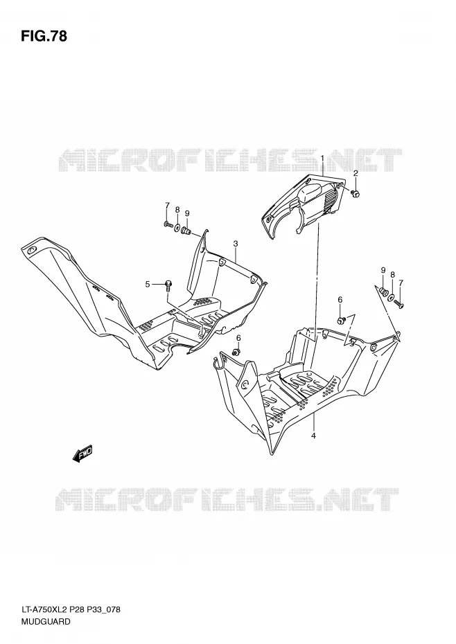 MUDGUARD Suzuki QUAD 750 KINGQUAD 2012  LT-A750XZL2(P28)