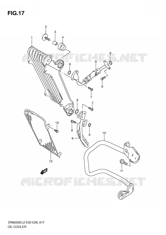 OIL COOLER Suzuki MOTO 650 DR 2012  DR650SEL2(E03)