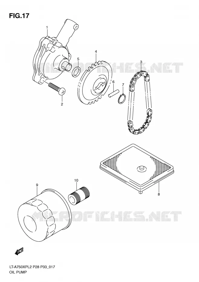 OIL PUMP Suzuki QUAD 750 KINGQUAD 2012  LT-A750XPL2(P28)