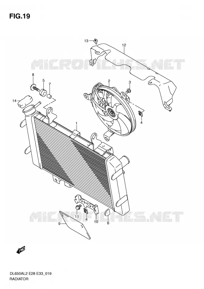 RADIATOR Suzuki MOTO 650 V-STROM 2012  DL650AL2(E28)