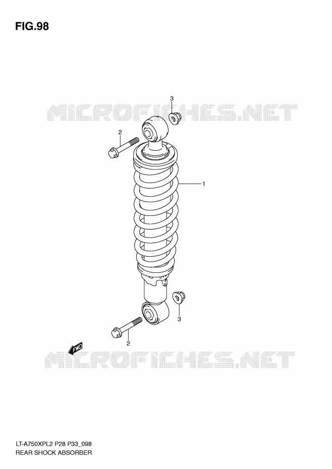 REAR SHOCK ABSORBER Suzuki QUAD 750 KINGQUAD 2012  LT-A750XPL2(P28)