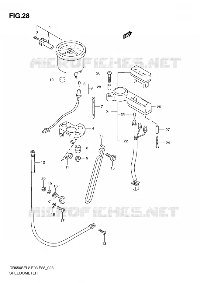 SPEEDOMETER (DR650SEL2 E33) Suzuki MOTO 650 DR 2012  DR650SEL2(E03)
