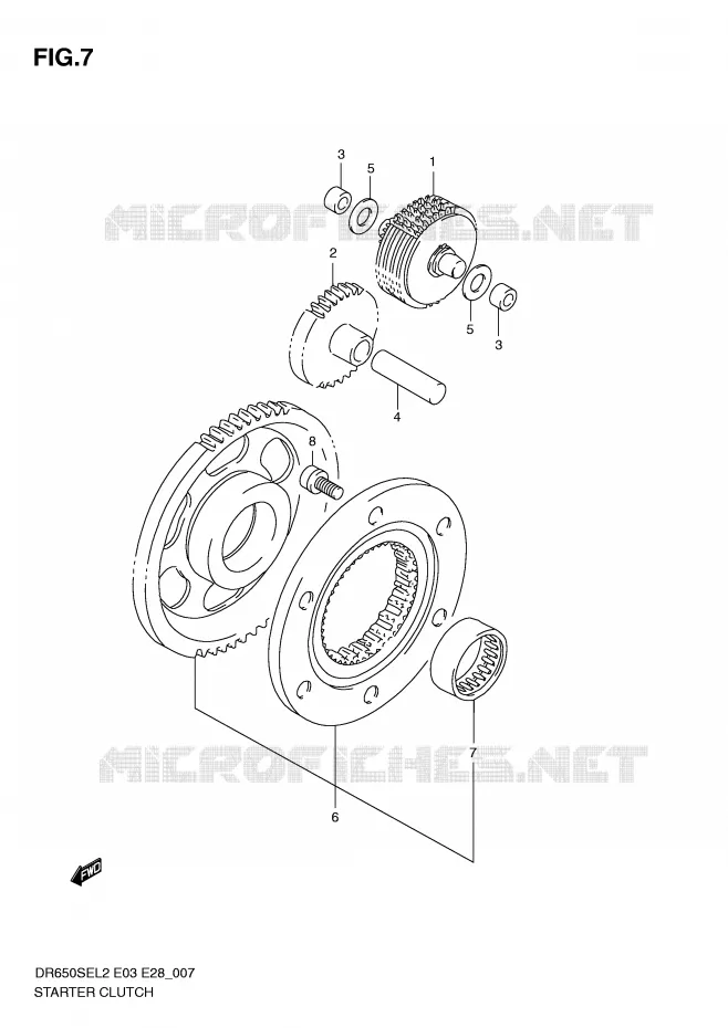STARTER MOTOR CLUTCH Suzuki MOTO 650 DR 2012  DR650SEL2(E03)