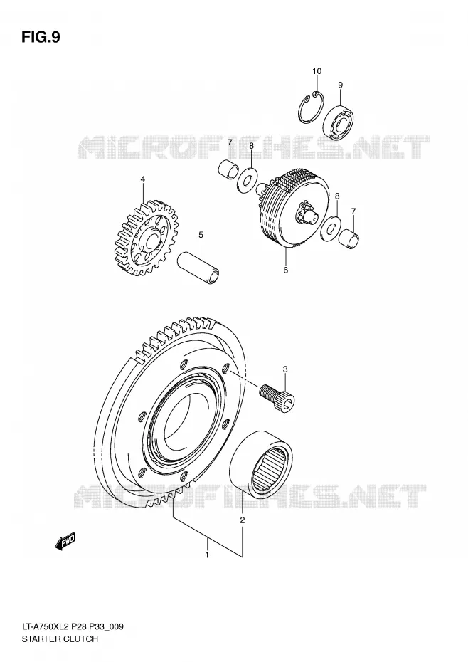 STARTER MOTOR CLUTCH Suzuki QUAD 750 KINGQUAD 2012  LT-A750XZL2(P28)