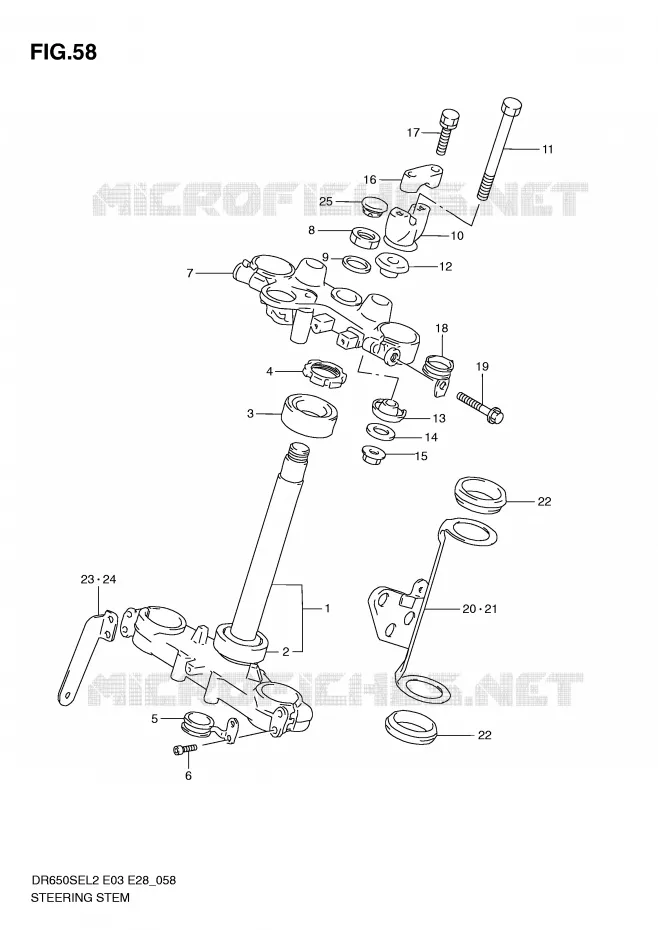 STEERING COLUMN Suzuki MOTO 650 DR 2012  DR650SEL2(E03)