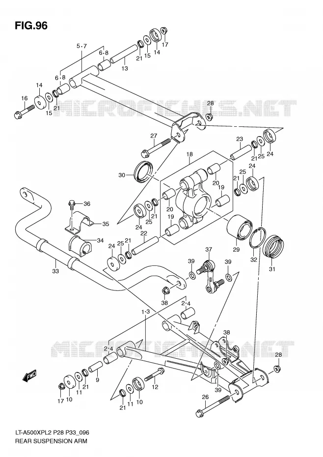 SWINGARM Suzuki QUAD 500 KINGQUAD 2012  LT-A500XPZL2(P28)
