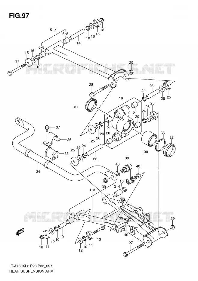 SWINGARM Suzuki QUAD 750 KINGQUAD 2012  LT-A750XL2(P28)