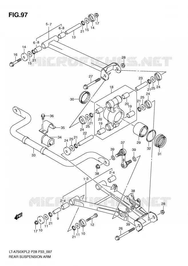 SWINGARM Suzuki QUAD 750 KINGQUAD 2012  LT-A750XPL2(P28)
