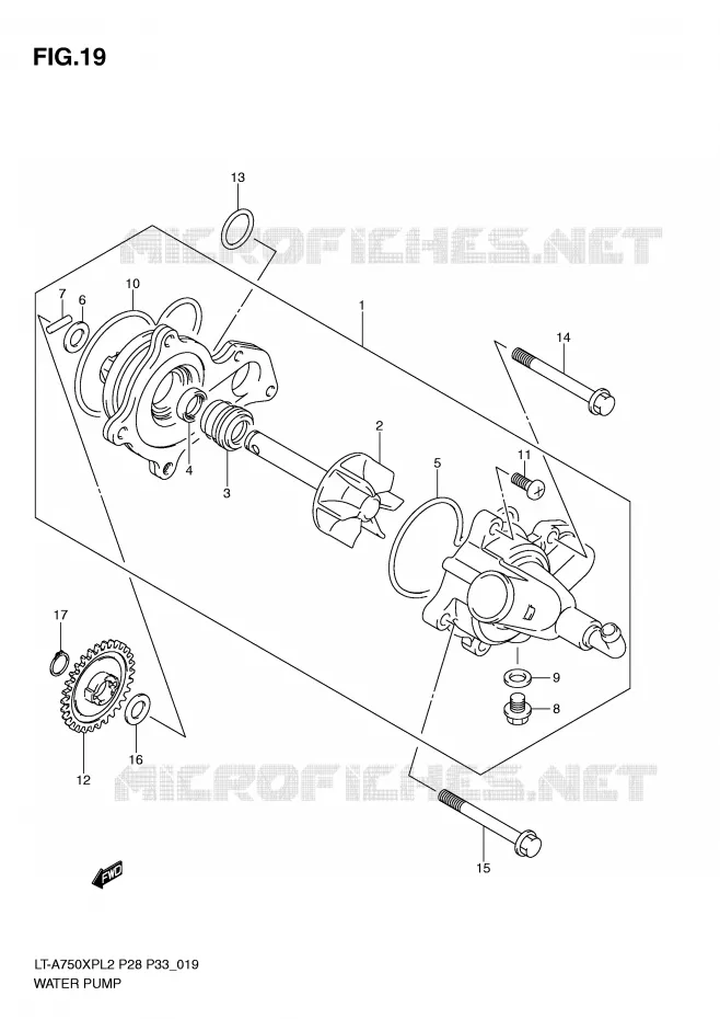 WATER PUMP Suzuki QUAD 750 KINGQUAD 2012  LT-A750XPL2(P28)