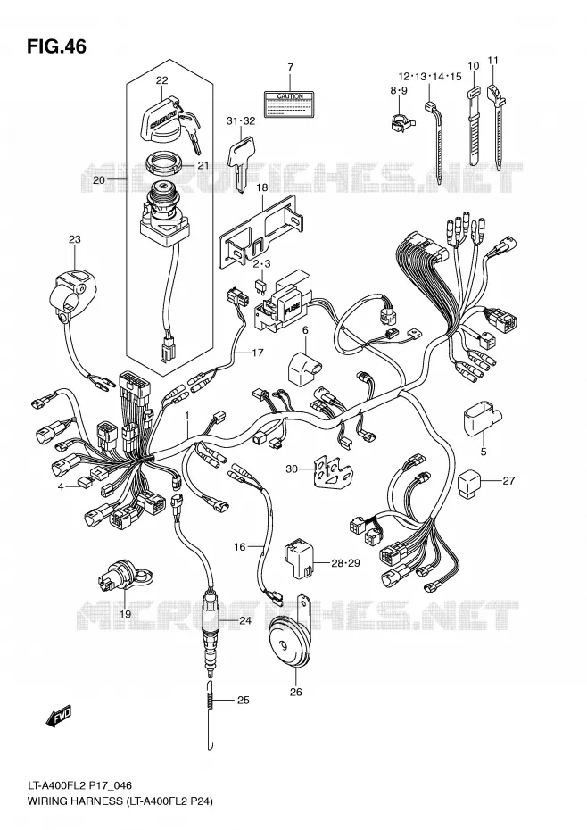 WIRING HARNESS (LT-A400FL2 P24) Suzuki QUAD 400 KINGQUAD 2012  LT-A400L2(P17)
