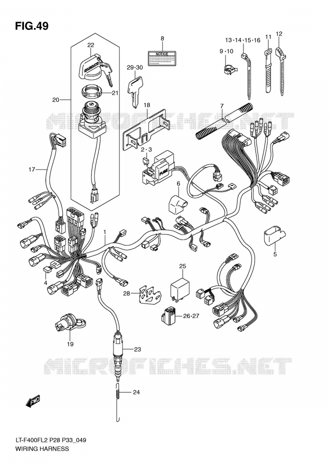 WIRING HARNESS (LT-F400FZL2 P33) Suzuki QUAD 400 KINGQUAD 2012  LT-F400FZL2(P28)