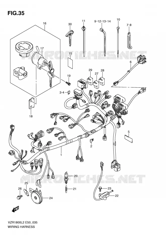 WIRING HARNESS Suzuki MOTO 1800 INTRUDER 2012  VZR1800L2(E50)