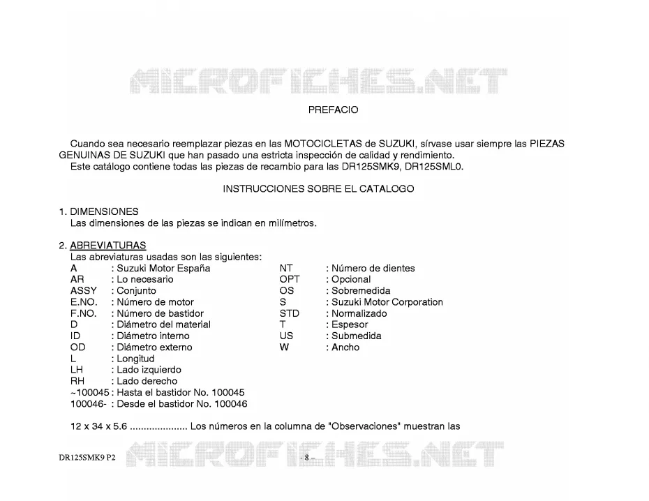 * CATALOG PREFACE * Suzuki MOTO 125 DR 2010  DR125SML0