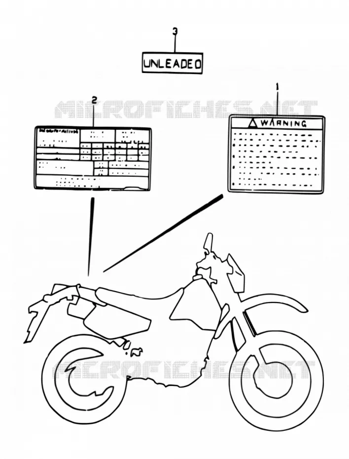 LABEL Suzuki MOTO 350 DR 1999  DR350 X (E01,E24)