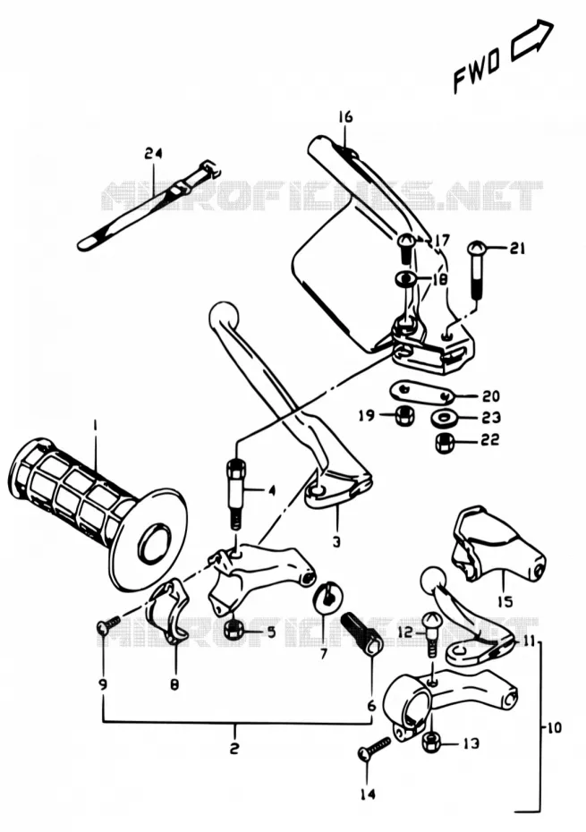 LEFT LEVER - HANDGRIP Suzuki MOTO 350 DR 1999  DR350 X (E01,E24)