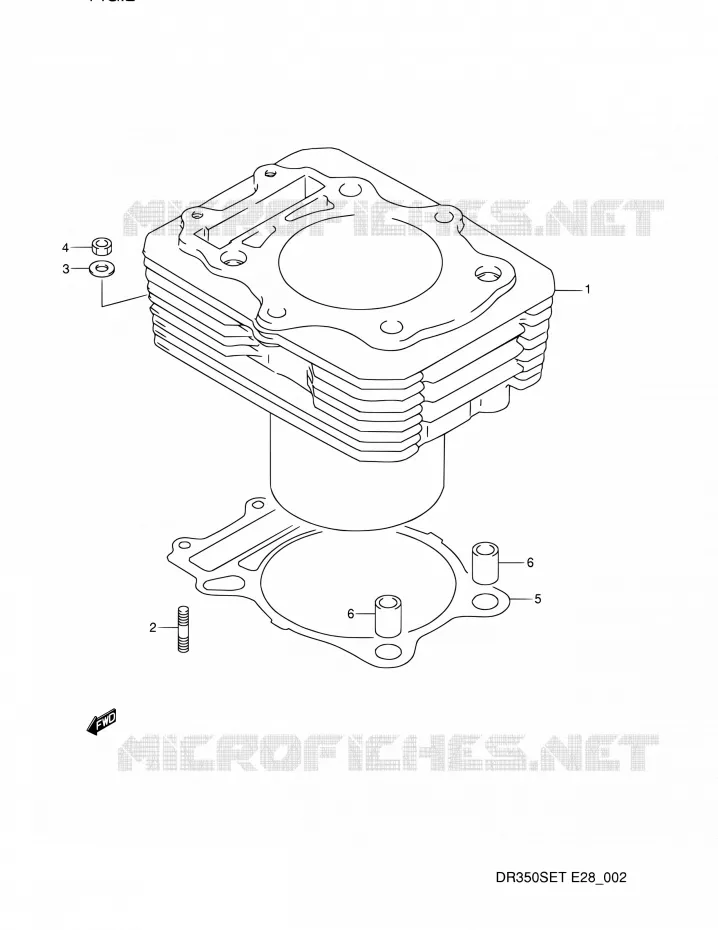 CYLINDER Suzuki MOTO 350 DR 1994  DR350SE R (E03,E28,E33)