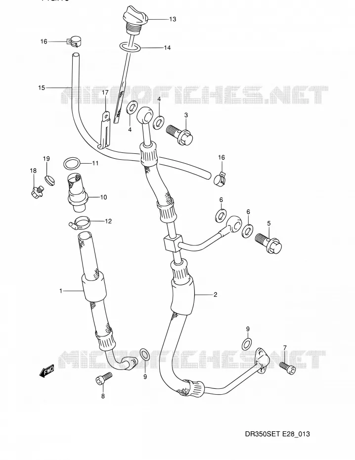 OIL HOSE Suzuki MOTO 350 DR 1994  DR350SE R (E03,E28,E33)