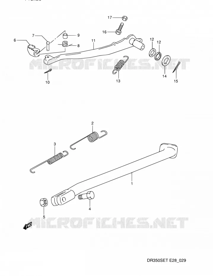 STAND - REAR BRAKE Suzuki MOTO 350 DR 1994  DR350SE R (E03,E28,E33)
