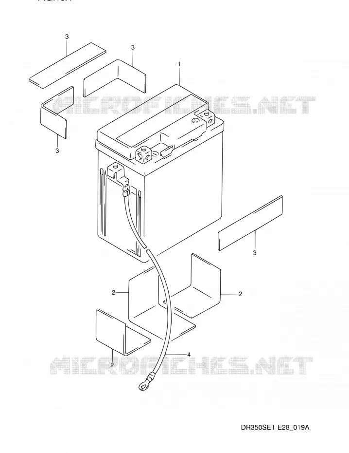 BATTERY (MODELE R/S/T) Suzuki MOTO 350 DR 1995  DR350SE S (E03,E28,E33)