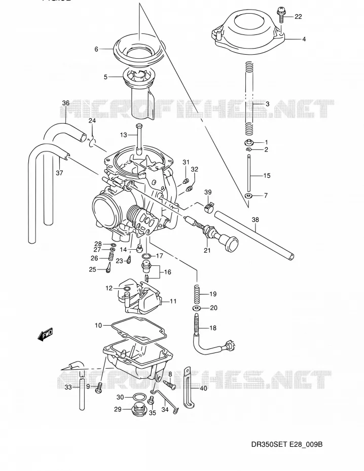 CARBURETOR (MODELE R/S/T) Suzuki MOTO 350 DR 1995  DR350SE S (E03,E28,E33)
