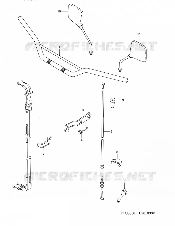 HANDELBAR (MODELE R/S/T) Suzuki MOTO 350 DR 1995  DR350SE S (E03,E28,E33)