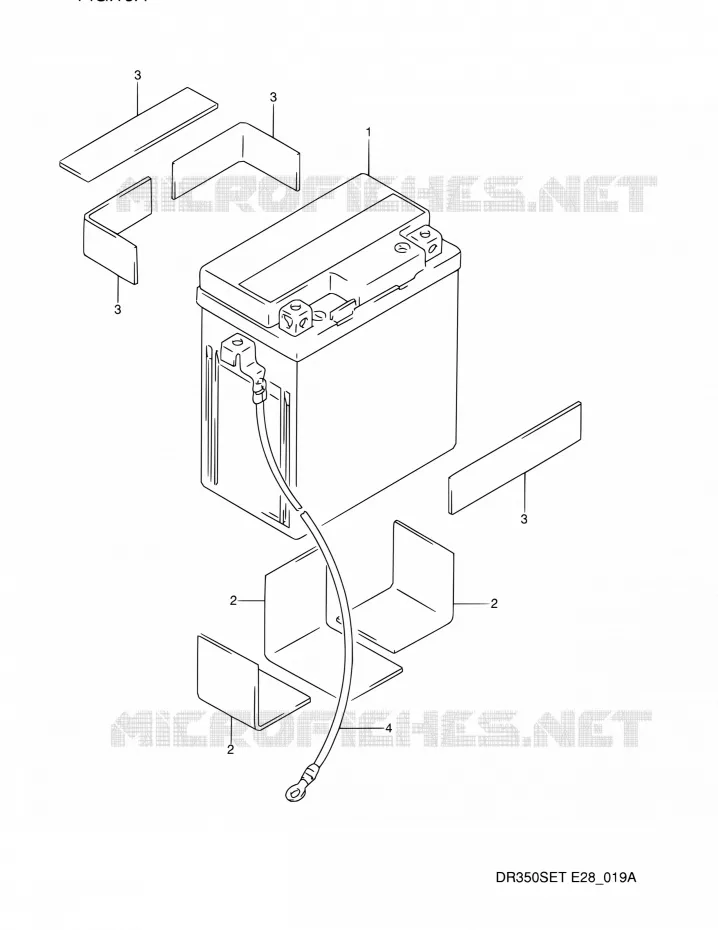 BATTERY (MODELE R/S/T) Suzuki MOTO 350 DR 1996  DR350SE T (E03,E28,E33)