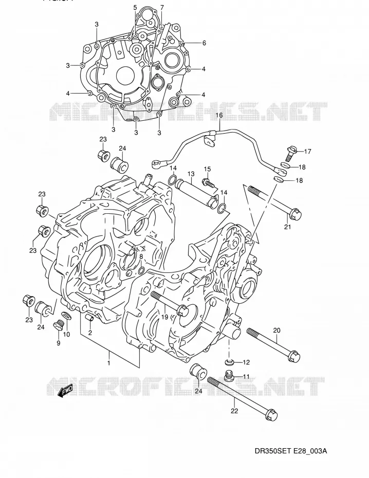 CRACKCASE COVER (MODELE R/S/T) Suzuki MOTO 350 DR 1996  DR350SE T (E03,E28,E33)