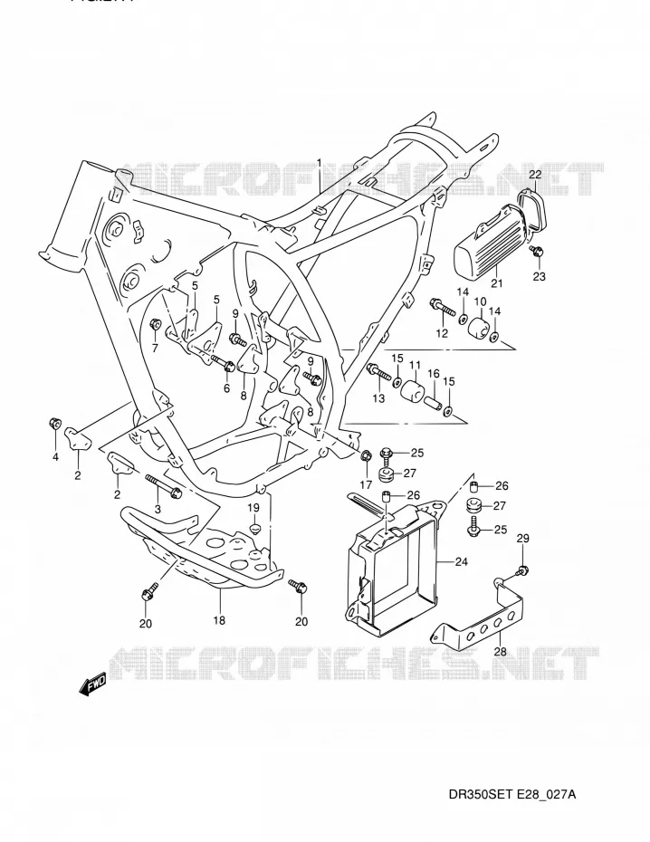FRAME (MODELE R/S/T) Suzuki MOTO 350 DR 1996  DR350SE T (E03,E28,E33)