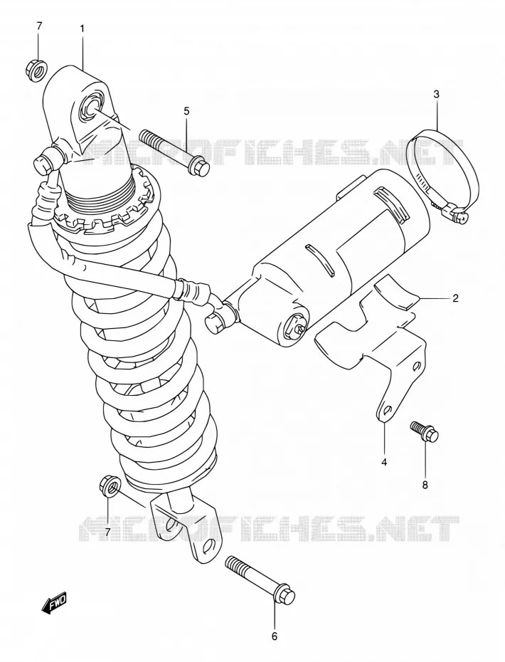 REAR DAMPER Suzuki MOTO 350 DR 1996  DR350SET(E22)