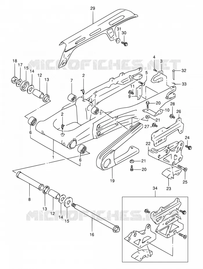 SWINGARM Suzuki MOTO 350 DR 1996  DR350SET(E22)