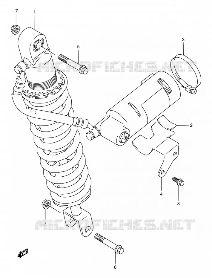 REAR DAMPER Suzuki MOTO 350 DR 1996  DR350SET(E24,E34)