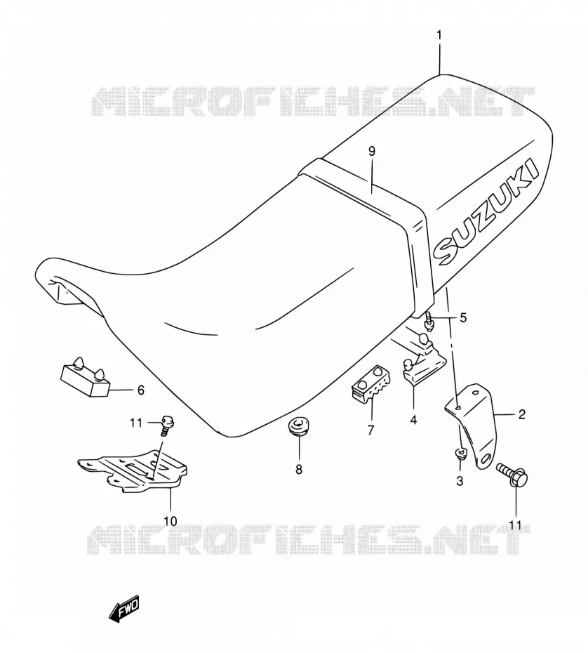 SEAT (MODELE R/S/T/V/W) Suzuki MOTO 350 DR 1996  DR350SET(E24,E34)