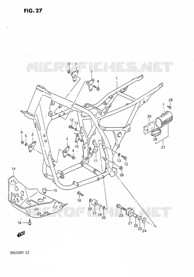 FRAME Suzuki MOTO 650 DR 1990  DR650R L/DR650RU L