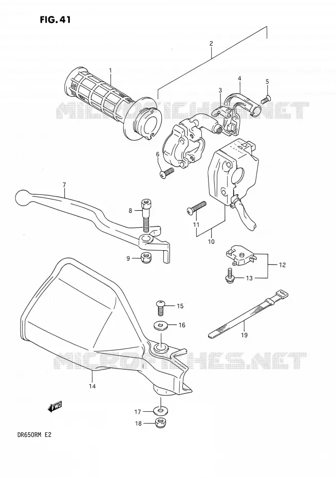 RIGHT SWITCH  Suzuki MOTO 650 DR 1990  DR650R L/DR650RU L