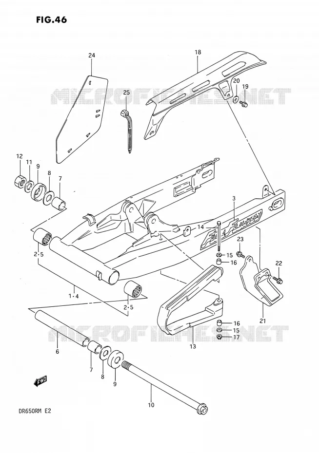 SWINGARM Suzuki MOTO 650 DR 1990  DR650R L/DR650RU L