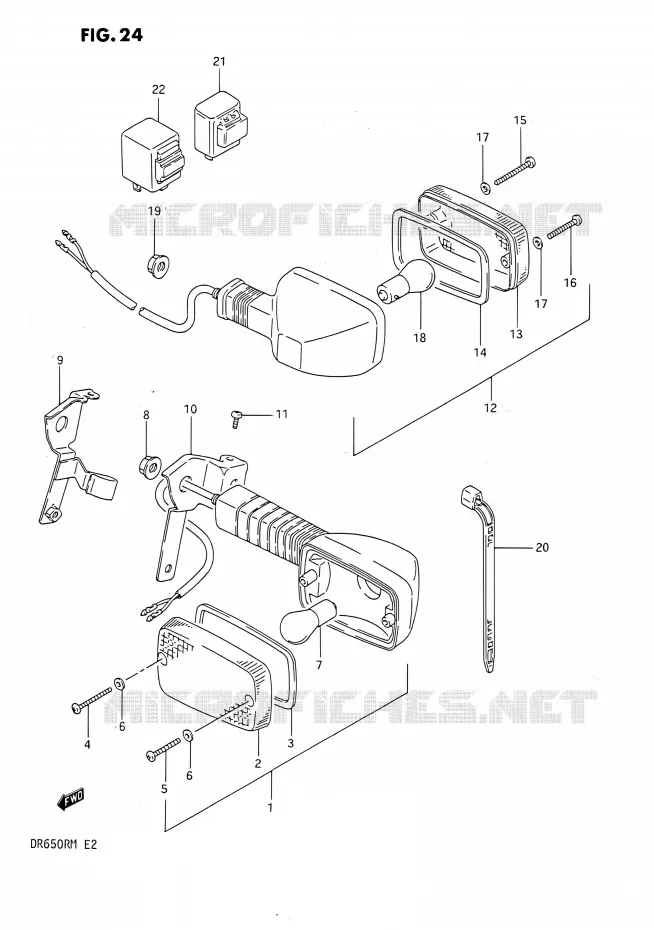 TJRN SIGNAL LAMP Suzuki MOTO 650 DR 1990  DR650R L/DR650RU L