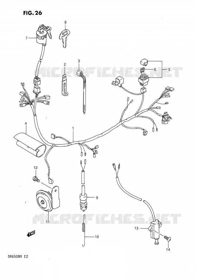WIRING HARNESS Suzuki MOTO 650 DR 1990  DR650R L/DR650RU L