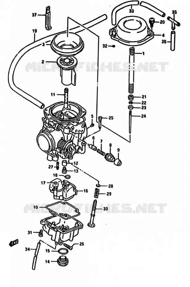 CARBURETOR (E18) Suzuki MOTO 650 DR 1994  DR650R R/DR650RU R