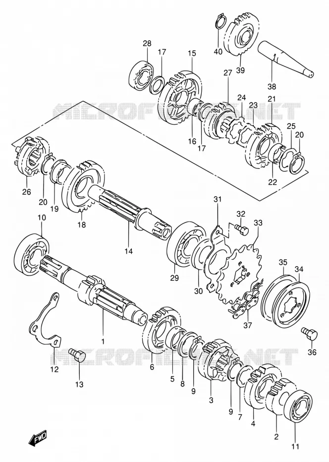 TRANSMISSION Suzuki MOTO 650 DR 1994  DR650RE R/DR650REU R