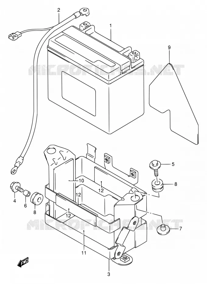 BATTERY Suzuki MOTO 650 DR 1995  DR650RE S/DR650REU S