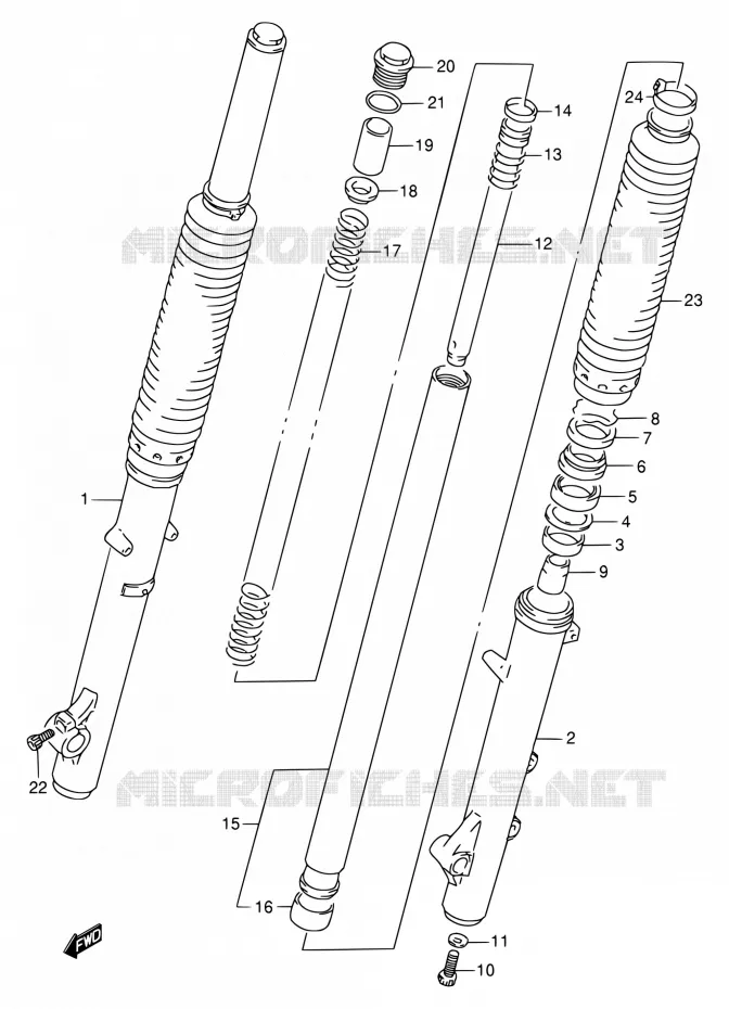 FRNT FORK Suzuki MOTO 650 DR 1995  DR650RE S/DR650REU S