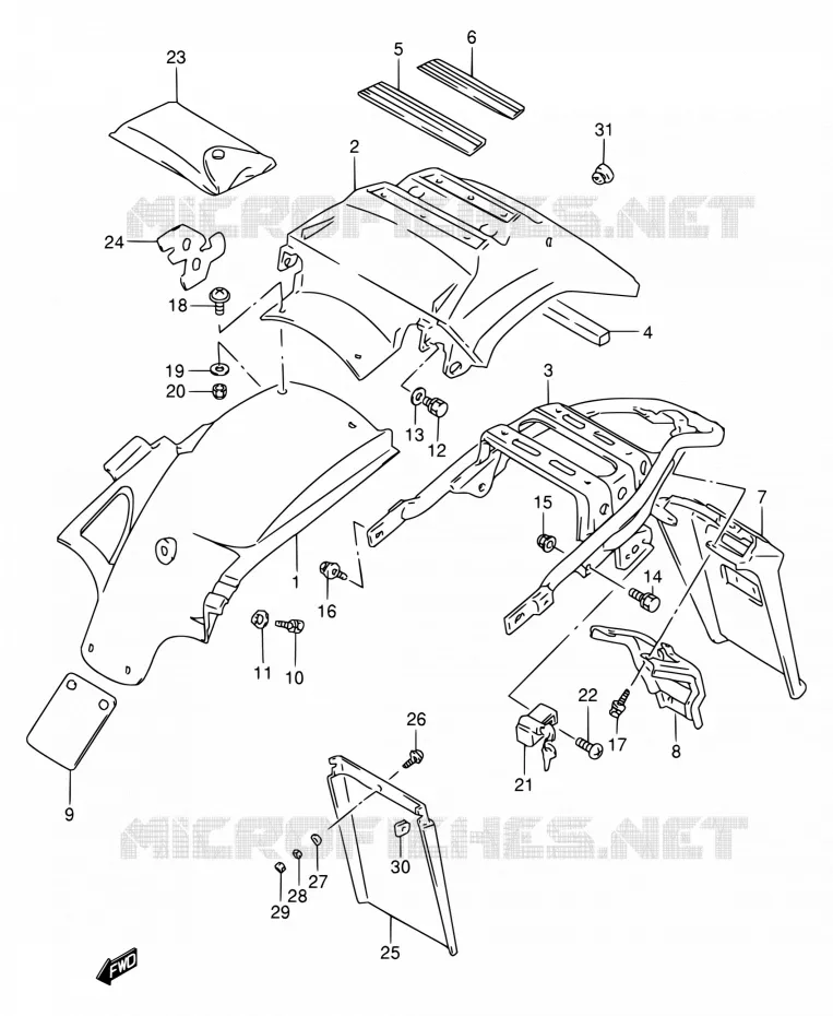 REAR FEDNER Suzuki MOTO 650 DR 1995  DR650RE S/DR650REU S