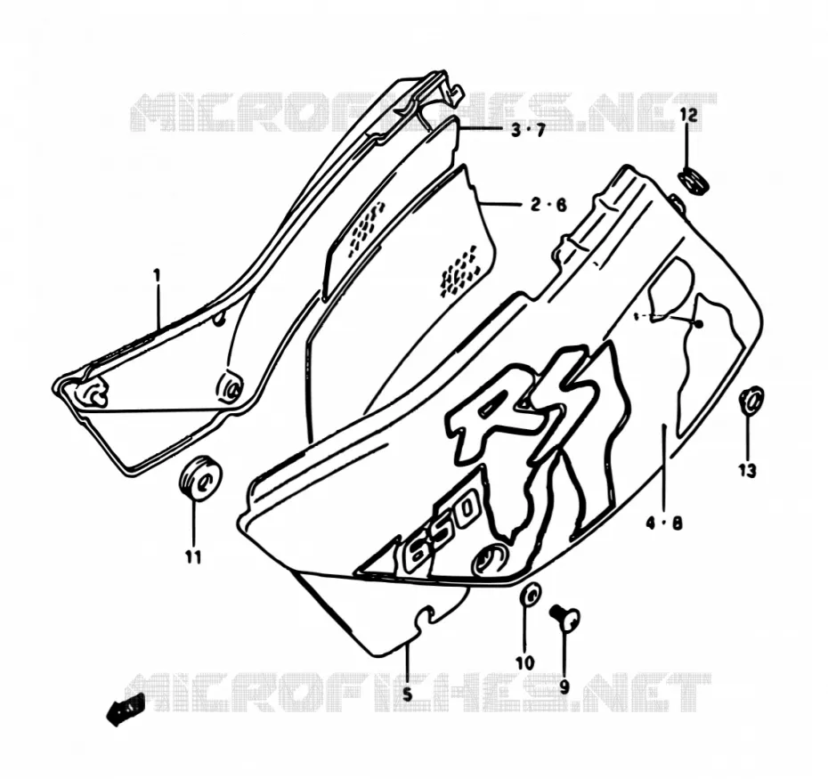 FAIRING  (MODELE M) Suzuki MOTO 650 DR 1990  DR650RS M/DR650RSU M