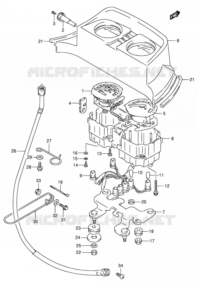 SPEEDOMETER (MODELE M/N/P/R) Suzuki MOTO 650 DR 1991  DR650RSE M/DR650RSEU M