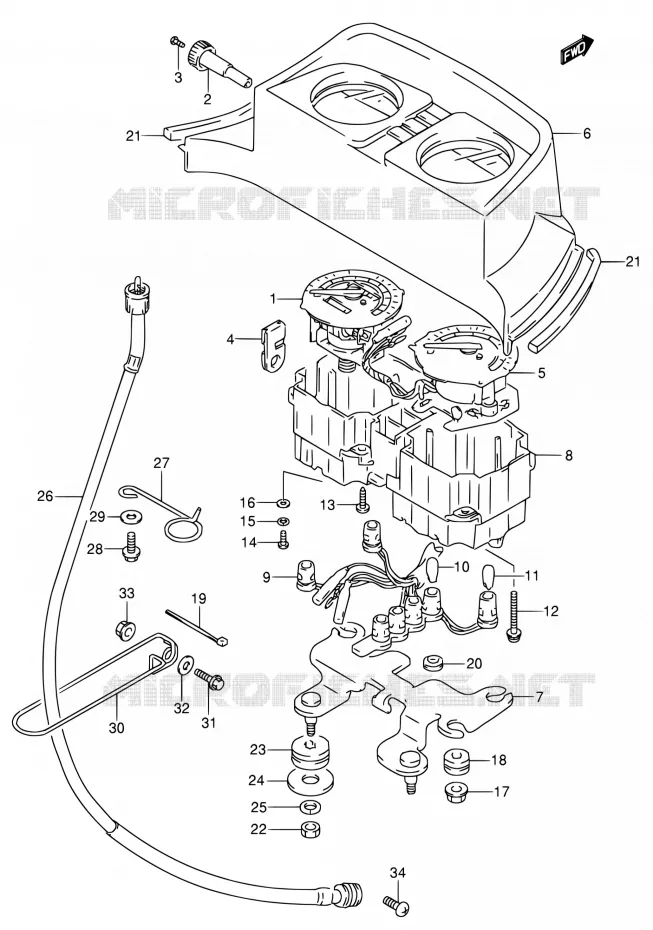 SPEEDOMETER (MODELE M/N/P/R) Suzuki MOTO 650 DR 1992  DR650RSE N/DR650RSEU N