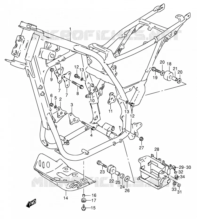 FRAME Suzuki MOTO 650 DR 1993  DR650RSE P/DR650RSEU P