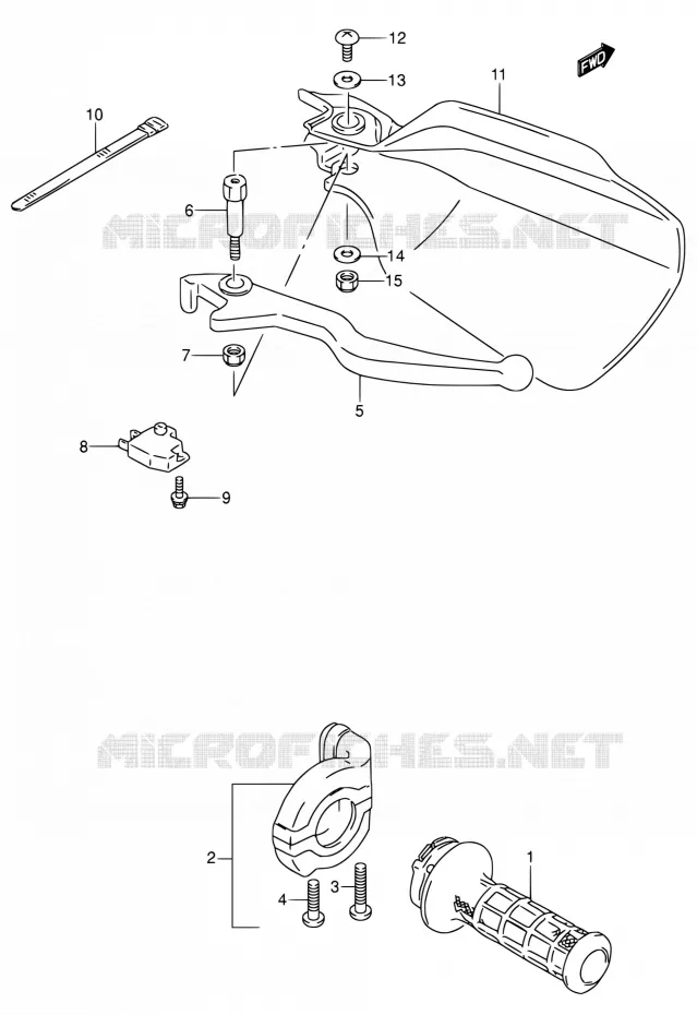 RIGHT LEVER (MODELE N/P/R/S/T) Suzuki MOTO 650 DR 1993  DR650RSE P/DR650RSEU P