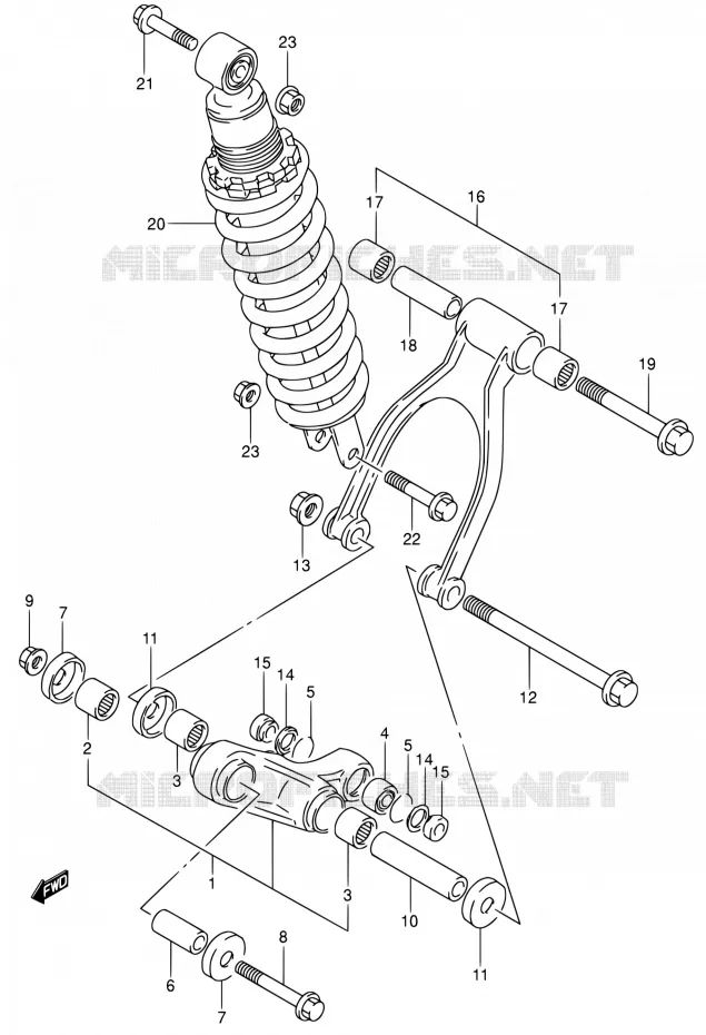 SHOCK ABSORBER LINKAGE Suzuki MOTO 650 DR 1993  DR650RSE P/DR650RSEU P